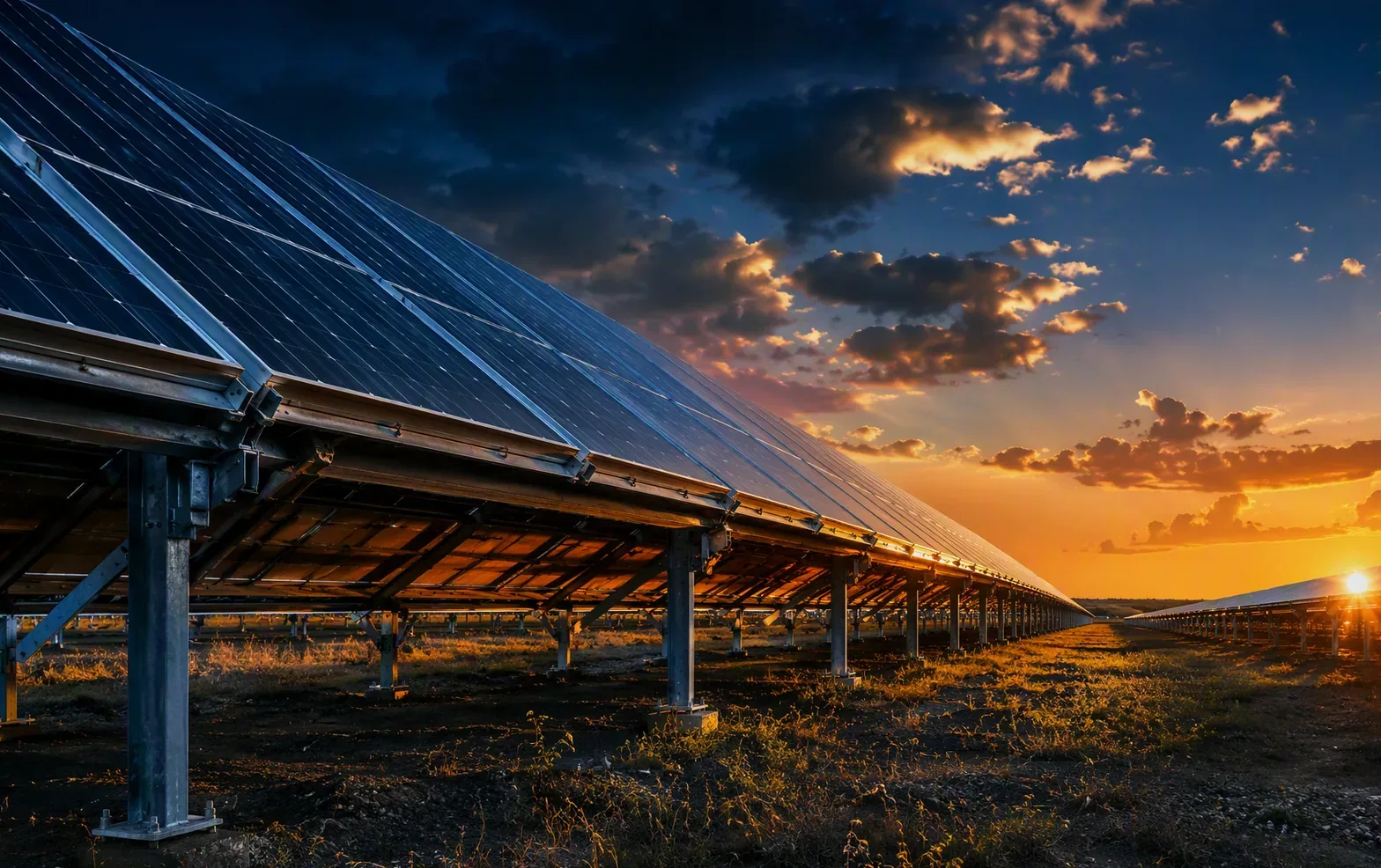 Solar carport canopy structure over a parking area